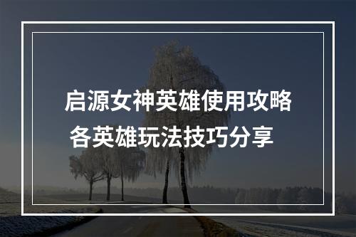 启源女神英雄使用攻略 各英雄玩法技巧分享