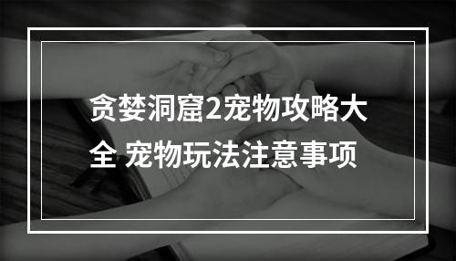 贪婪洞窟2宠物攻略大全 宠物玩法注意事项