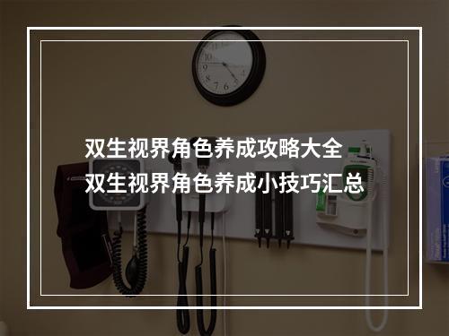 双生视界角色养成攻略大全 双生视界角色养成小技巧汇总