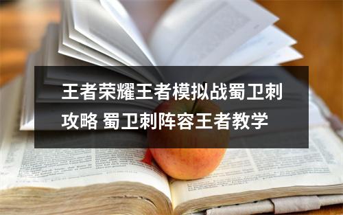 王者荣耀王者模拟战蜀卫刺攻略 蜀卫刺阵容王者教学