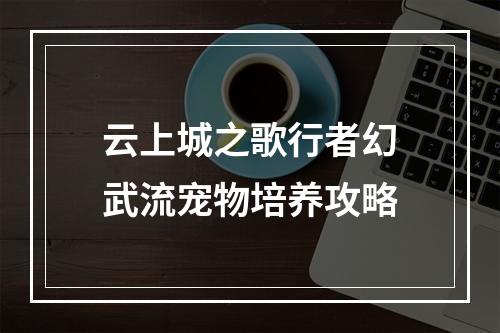 云上城之歌行者幻武流宠物培养攻略