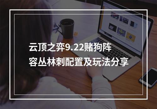 云顶之弈9.22赌狗阵容丛林刺配置及玩法分享