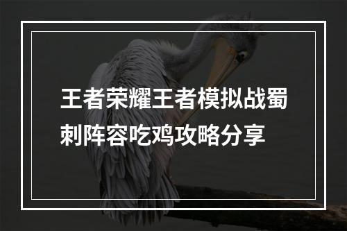 王者荣耀王者模拟战蜀刺阵容吃鸡攻略分享