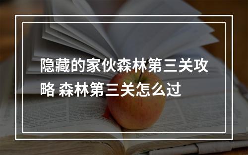 隐藏的家伙森林第三关攻略 森林第三关怎么过