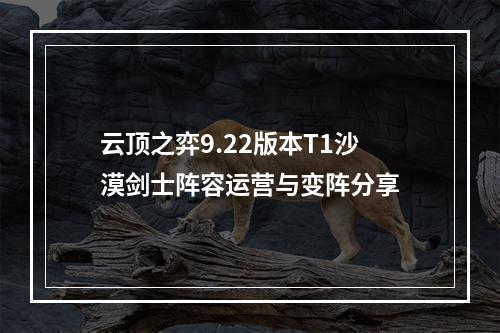 云顶之弈9.22版本T1沙漠剑士阵容运营与变阵分享