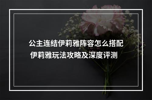 公主连结伊莉雅阵容怎么搭配 伊莉雅玩法攻略及深度评测