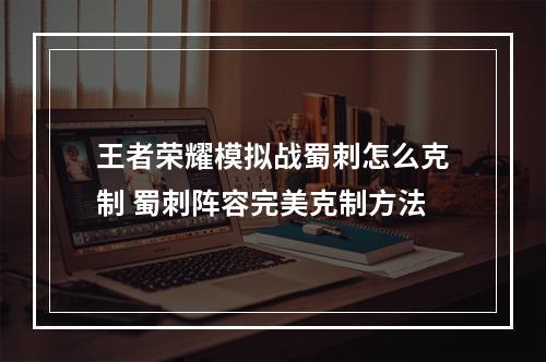 王者荣耀模拟战蜀刺怎么克制 蜀刺阵容完美克制方法