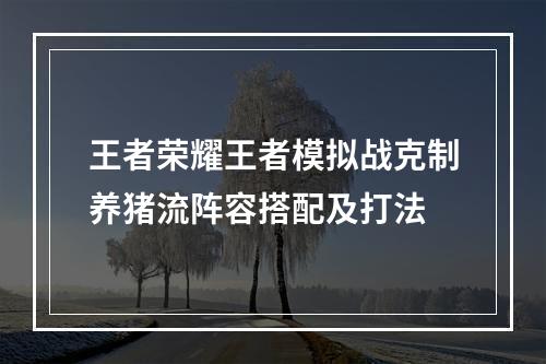 王者荣耀王者模拟战克制养猪流阵容搭配及打法