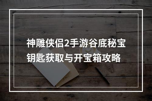 神雕侠侣2手游谷底秘宝钥匙获取与开宝箱攻略