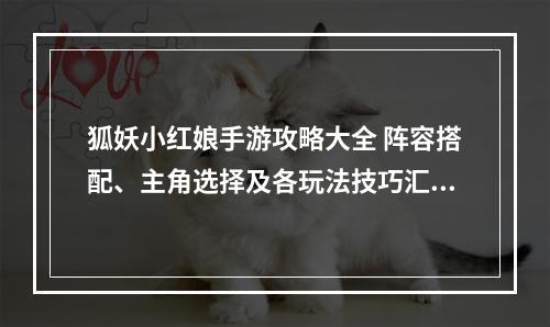 狐妖小红娘手游攻略大全 阵容搭配、主角选择及各玩法技巧汇总