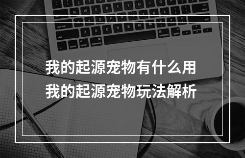 我的起源宠物有什么用 我的起源宠物玩法解析