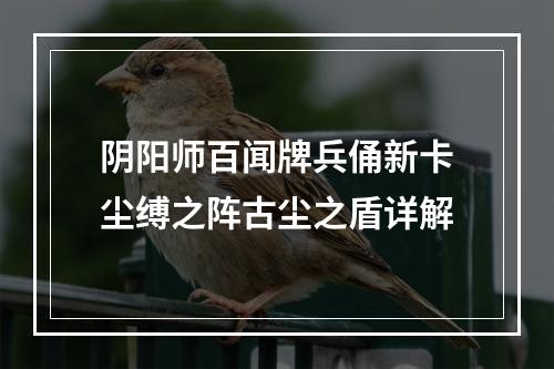 阴阳师百闻牌兵俑新卡尘缚之阵古尘之盾详解