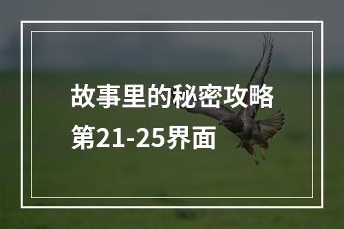 故事里的秘密攻略第21-25界面