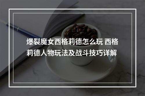 爆裂魔女西格莉德怎么玩 西格莉德人物玩法及战斗技巧详解