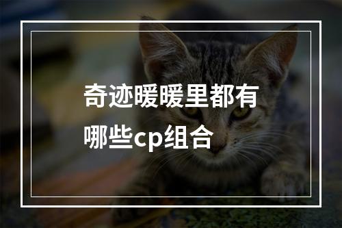 奇迹暖暖里都有哪些cp组合