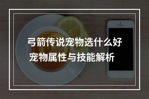 弓箭传说宠物选什么好 宠物属性与技能解析