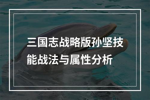 三国志战略版孙坚技能战法与属性分析