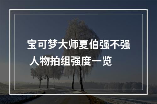 宝可梦大师夏伯强不强 人物拍组强度一览