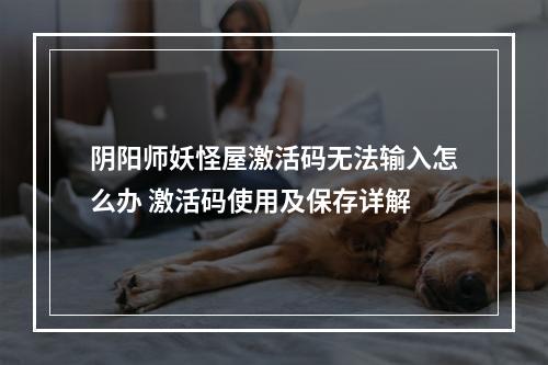 阴阳师妖怪屋激活码无法输入怎么办 激活码使用及保存详解