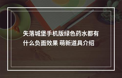 失落城堡手机版绿色药水都有什么负面效果 萌新道具介绍