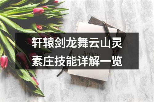 轩辕剑龙舞云山灵素庄技能详解一览