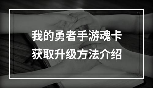 我的勇者手游魂卡获取升级方法介绍