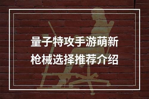 量子特攻手游萌新枪械选择推荐介绍