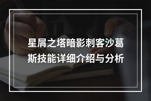 星屑之塔暗影刺客沙葛斯技能详细介绍与分析