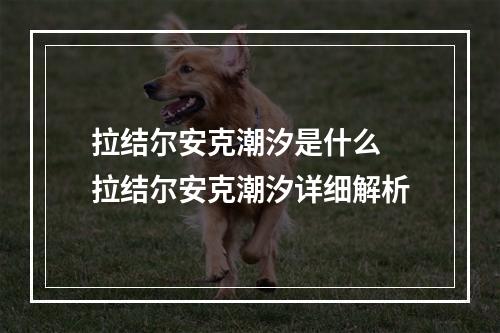 拉结尔安克潮汐是什么 拉结尔安克潮汐详细解析