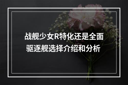 战舰少女R特化还是全面 驱逐舰选择介绍和分析