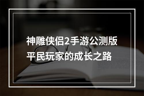 神雕侠侣2手游公测版平民玩家的成长之路