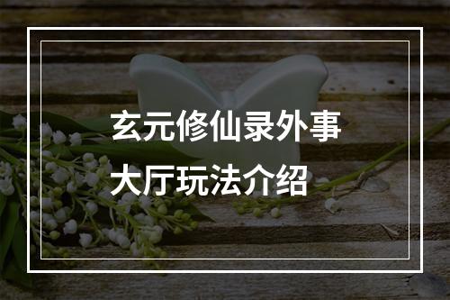 玄元修仙录外事大厅玩法介绍