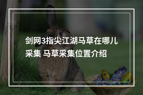 剑网3指尖江湖马草在哪儿采集 马草采集位置介绍