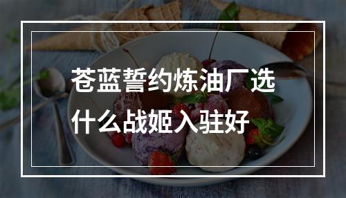 苍蓝誓约炼油厂选什么战姬入驻好