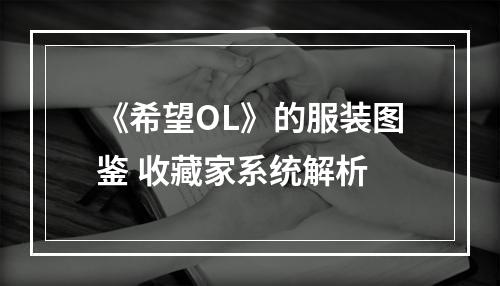 《希望OL》的服装图鉴 收藏家系统解析