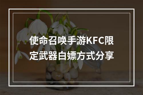 使命召唤手游KFC限定武器白嫖方式分享