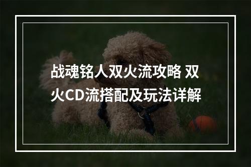 战魂铭人双火流攻略 双火CD流搭配及玩法详解