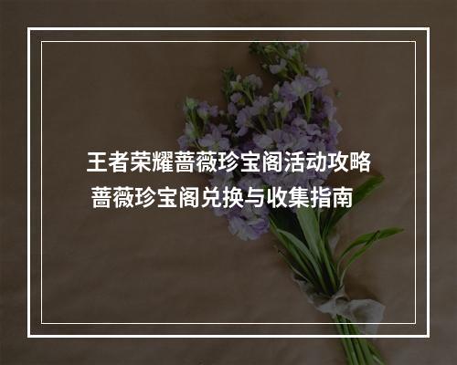 王者荣耀蔷薇珍宝阁活动攻略 蔷薇珍宝阁兑换与收集指南