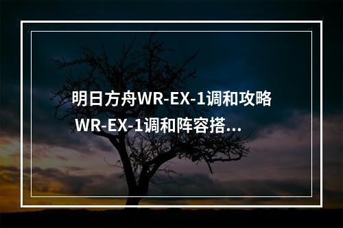 明日方舟WR-EX-1调和攻略 WR-EX-1调和阵容搭配及打法详解