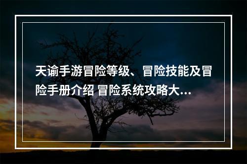 天谕手游冒险等级、冒险技能及冒险手册介绍 冒险系统攻略大全