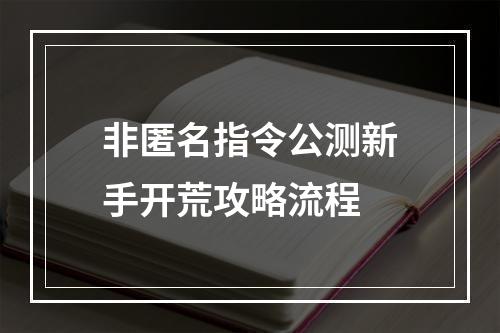 非匿名指令公测新手开荒攻略流程