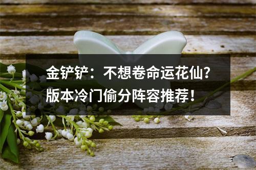 金铲铲：不想卷命运花仙？版本冷门偷分阵容推荐！