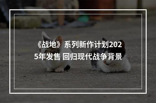 《战地》系列新作计划2025年发售 回归现代战争背景