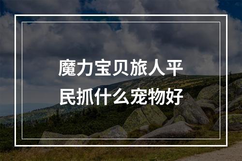 魔力宝贝旅人平民抓什么宠物好