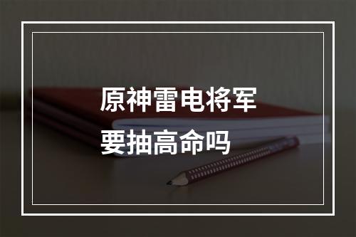 原神雷电将军要抽高命吗