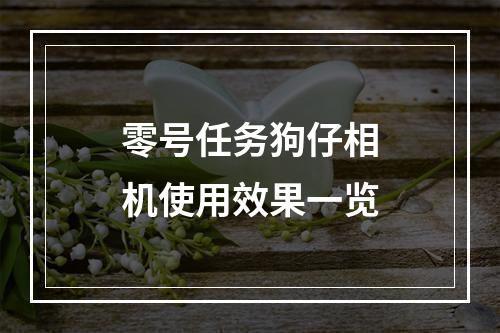 零号任务狗仔相机使用效果一览