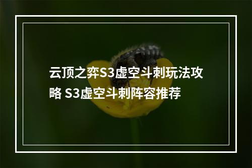 云顶之弈S3虚空斗刺玩法攻略 S3虚空斗刺阵容推荐