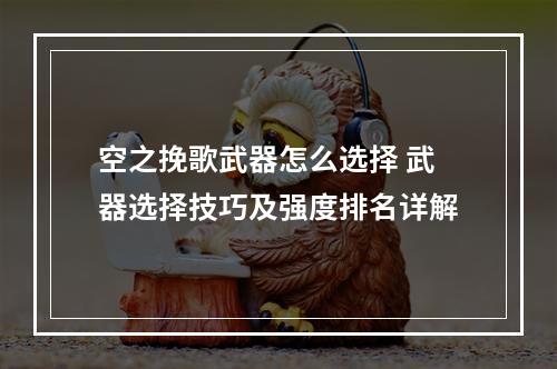 空之挽歌武器怎么选择 武器选择技巧及强度排名详解