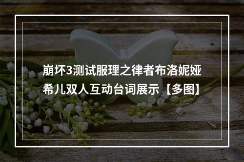 崩坏3测试服理之律者布洛妮娅希儿双人互动台词展示【多图】