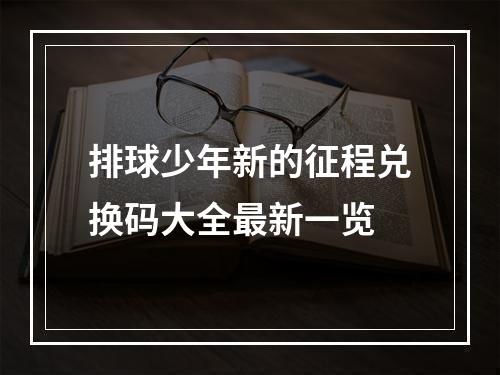 排球少年新的征程兑换码大全最新一览